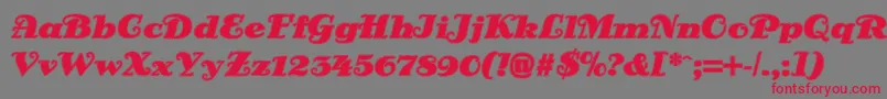DsSienaOutline Font – Red Fonts on Gray Background