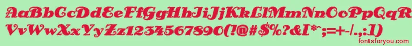 Fonte DsSienaOutline – fontes vermelhas em um fundo verde