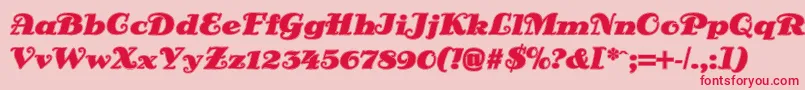 DsSienaOutline-Schriftart – Rote Schriften auf rosa Hintergrund