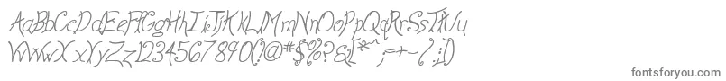 AnywayItalic-Schriftart – Graue Schriften auf weißem Hintergrund