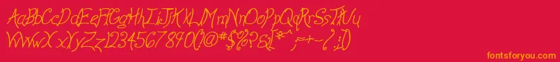 fuente AnywayItalic – Fuentes Naranjas Sobre Fondo Rojo