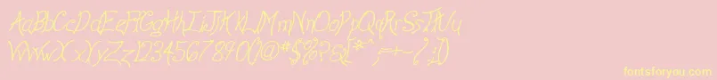 AnywayItalic Font – Yellow Fonts on Pink Background