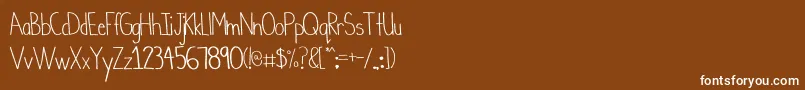 Шрифт WheniwasRegular – белые шрифты на коричневом фоне