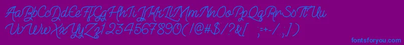 フォントTheIllusionOfBeautyOtf – 紫色の背景に青い文字