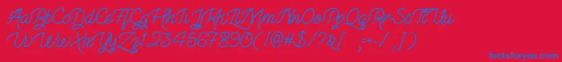 TheIllusionOfBeautyOtf Font – Blue Fonts on Red Background