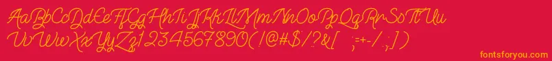 TheIllusionOfBeautyOtf Font – Orange Fonts on Red Background