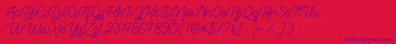 TheIllusionOfBeautyOtf Font – Purple Fonts on Red Background