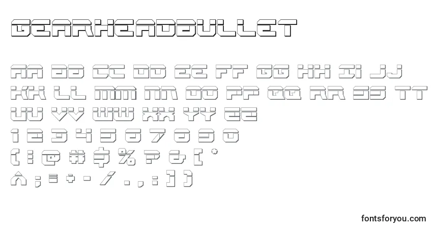 Шрифт Gearheadbullet – алфавит, цифры, специальные символы
