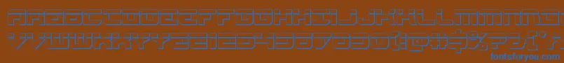 フォントGearheadbullet – 茶色の背景に青い文字