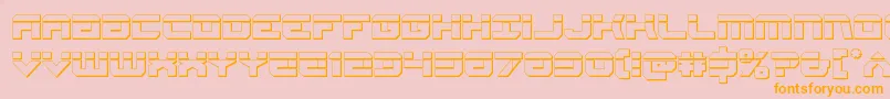 Gearheadbullet-Schriftart – Orangefarbene Schriften auf rosa Hintergrund