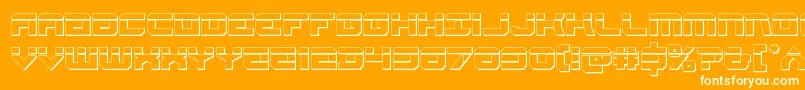 Gearheadbullet-Schriftart – Weiße Schriften auf orangefarbenem Hintergrund