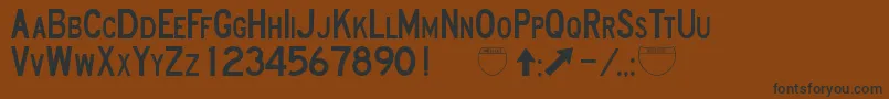 RoadSignD-Schriftart – Schwarze Schriften auf braunem Hintergrund