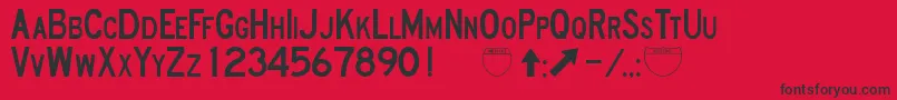RoadSignD Font – Black Fonts on Red Background