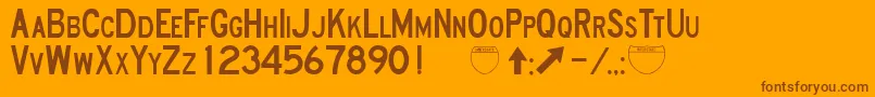 RoadSignD Font – Brown Fonts on Orange Background