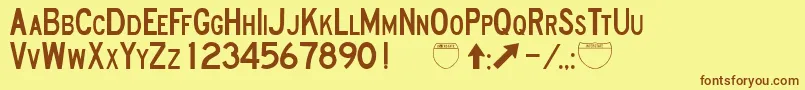 RoadSignD Font – Brown Fonts on Yellow Background