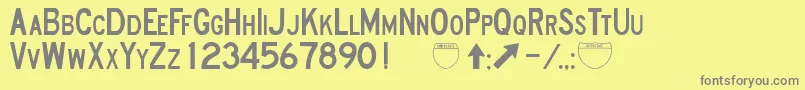 Fonte RoadSignD – fontes cinzas em um fundo amarelo