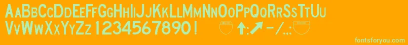 RoadSignD Font – Green Fonts on Orange Background