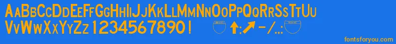 Fonte RoadSignD – fontes laranjas em um fundo azul