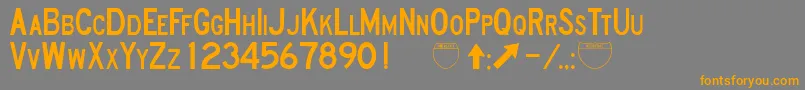 RoadSignD-Schriftart – Orangefarbene Schriften auf grauem Hintergrund