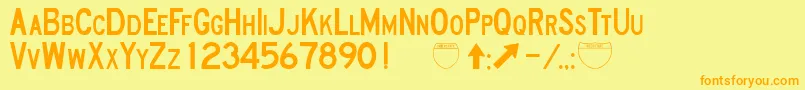 Saiba mais sobre a fonte RoadSignD Fonte RoadSignD – fontes laranjas em um fundo amarelo