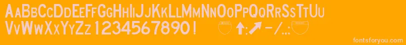 RoadSignD Font – Pink Fonts on Orange Background