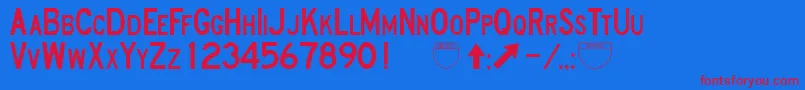 Czcionka RoadSignD – czerwone czcionki na niebieskim tle