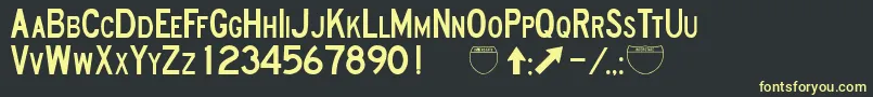 RoadSignD Font – Yellow Fonts on Black Background