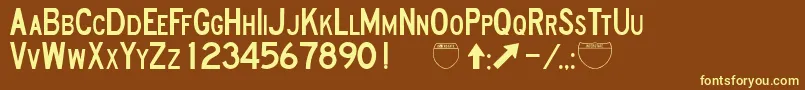 RoadSignD Font – Yellow Fonts on Brown Background