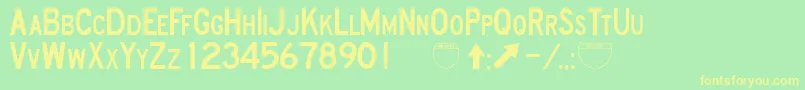 RoadSignD Font – Yellow Fonts on Green Background