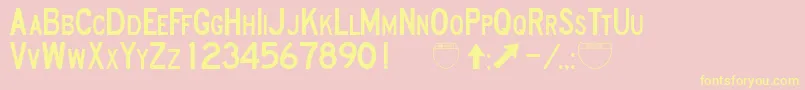 RoadSignD Font – Yellow Fonts on Pink Background