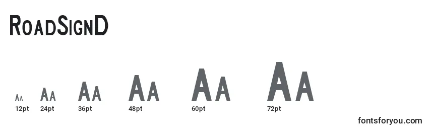 RoadSignD Font Sizes