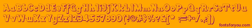 Lackawanna Font – Purple Fonts on Orange Background
