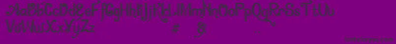 Шрифт ZamrudKhatulistiwa – чёрные шрифты на фиолетовом фоне
