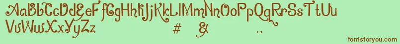 ZamrudKhatulistiwa Font – Brown Fonts on Green Background