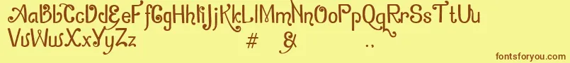 ZamrudKhatulistiwa Font – Brown Fonts on Yellow Background
