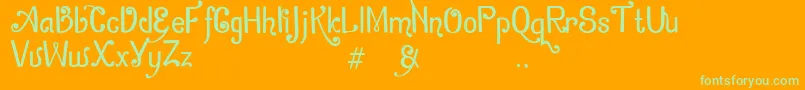 ZamrudKhatulistiwa Font – Green Fonts on Orange Background