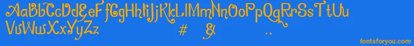 ZamrudKhatulistiwa Font – Orange Fonts on Blue Background