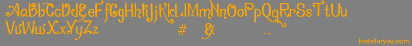 ZamrudKhatulistiwa-Schriftart – Orangefarbene Schriften auf grauem Hintergrund