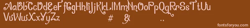 ZamrudKhatulistiwa Font – Pink Fonts on Brown Background