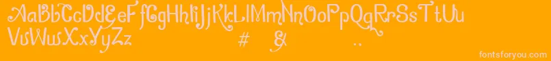 ZamrudKhatulistiwa Font – Pink Fonts on Orange Background