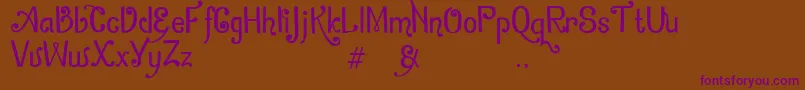 ZamrudKhatulistiwa Font – Purple Fonts on Brown Background