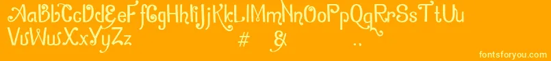 ZamrudKhatulistiwa Font – Yellow Fonts on Orange Background