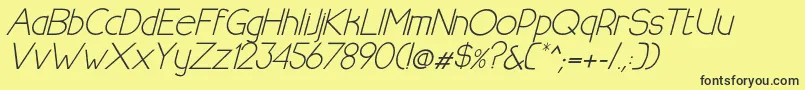 HalfmoonrisingitalicRegular Font – Black Fonts on Yellow Background