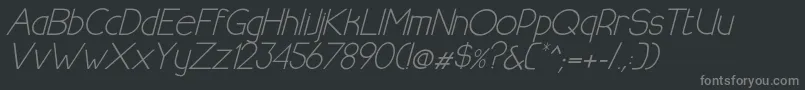 HalfmoonrisingitalicRegular Font – Gray Fonts on Black Background