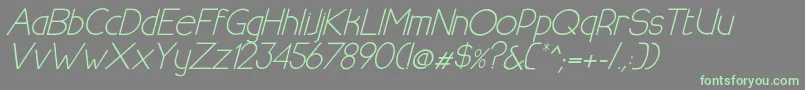 HalfmoonrisingitalicRegular Font – Green Fonts on Gray Background