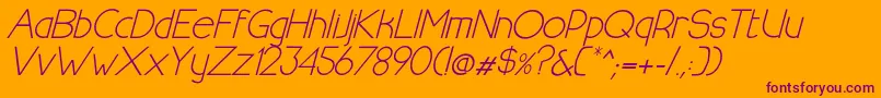 HalfmoonrisingitalicRegular Font – Purple Fonts on Orange Background