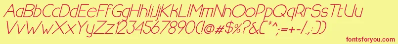 HalfmoonrisingitalicRegular Font – Red Fonts on Yellow Background