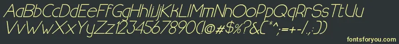 HalfmoonrisingitalicRegular Font – Yellow Fonts on Black Background