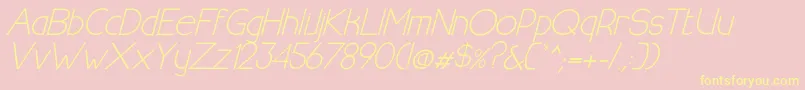 HalfmoonrisingitalicRegular Font – Yellow Fonts on Pink Background