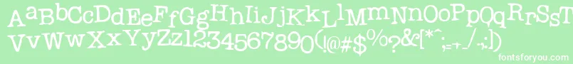 ProblemSecretary Font – White Fonts on Green Background
